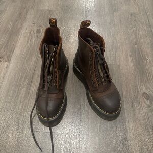 Dr. Martens Dark Brown Boots with Zipper